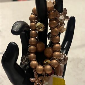 Elegant Gold Beaded Bracelet Set